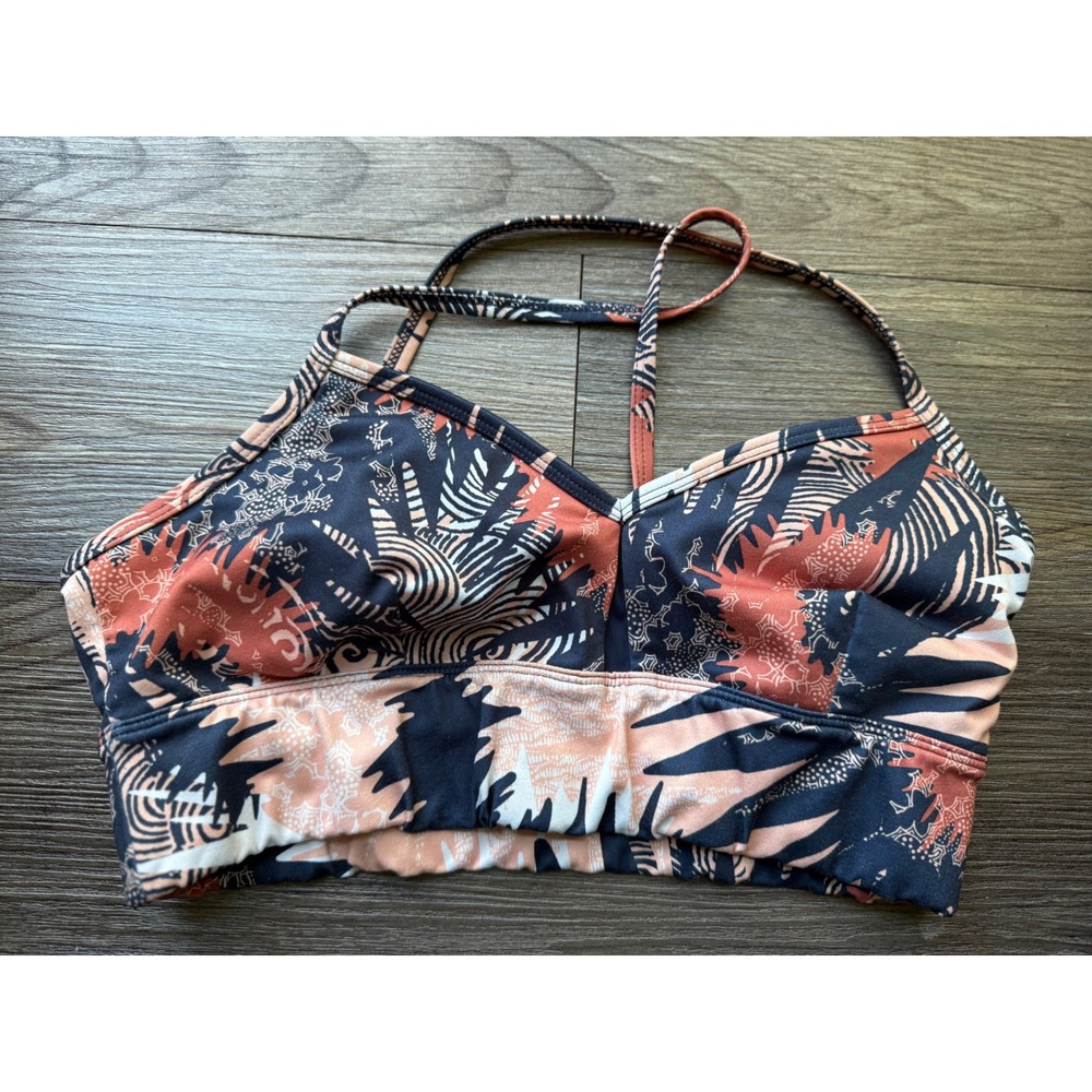 Joy Lab Medium Sports Bra Tropical Print Workout Yoga Fitness Top Activewear‎